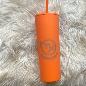 Modern Expressions Zodiac Capricorn Orange Tumbler Cup NEW